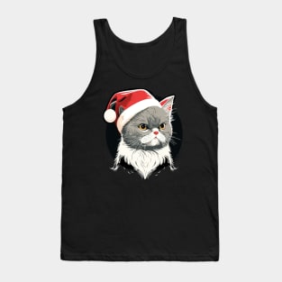 Cute Ugly Christmas Cat Gift Funny Cat Christmas Tank Top